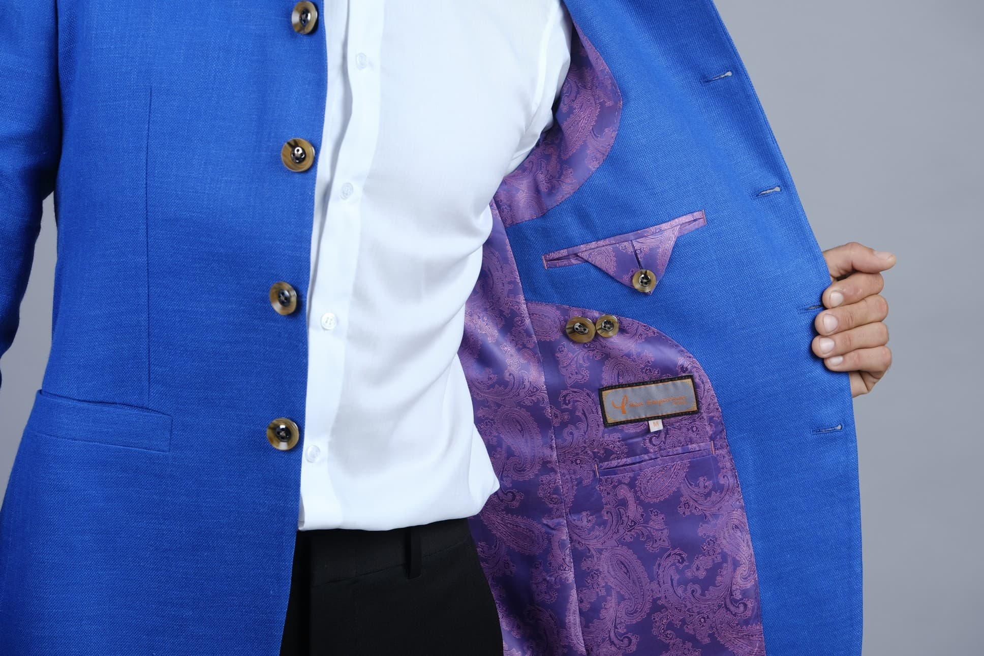 JACKET LINEN PHA LEN CỔ TÀU