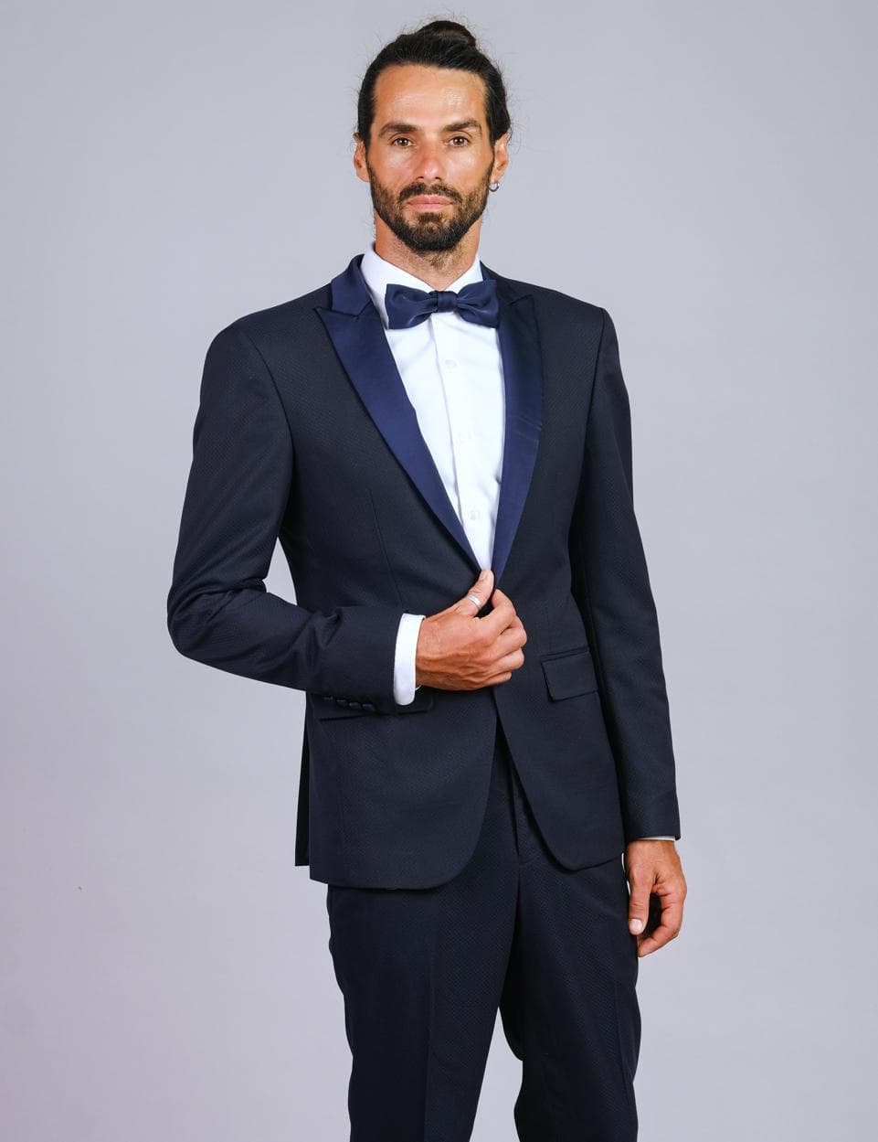 JACKET TUXEDO XANH NAVY VE NHỌN