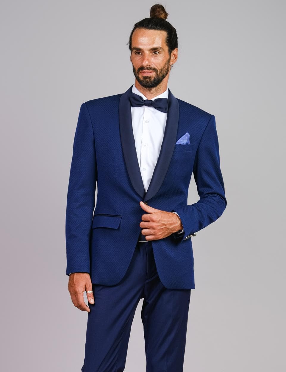  JACKET TUXEDO XANH CỔ BAU SAM