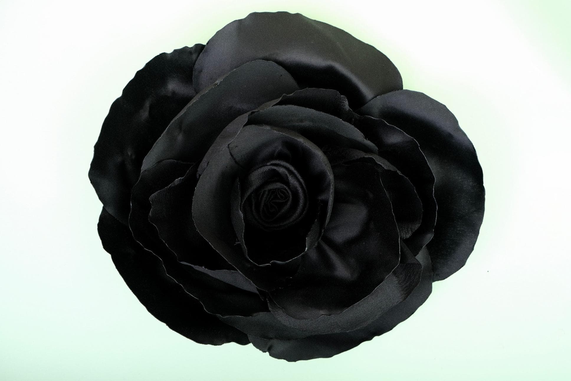 Hand-Crafted Black Brocade Rose
