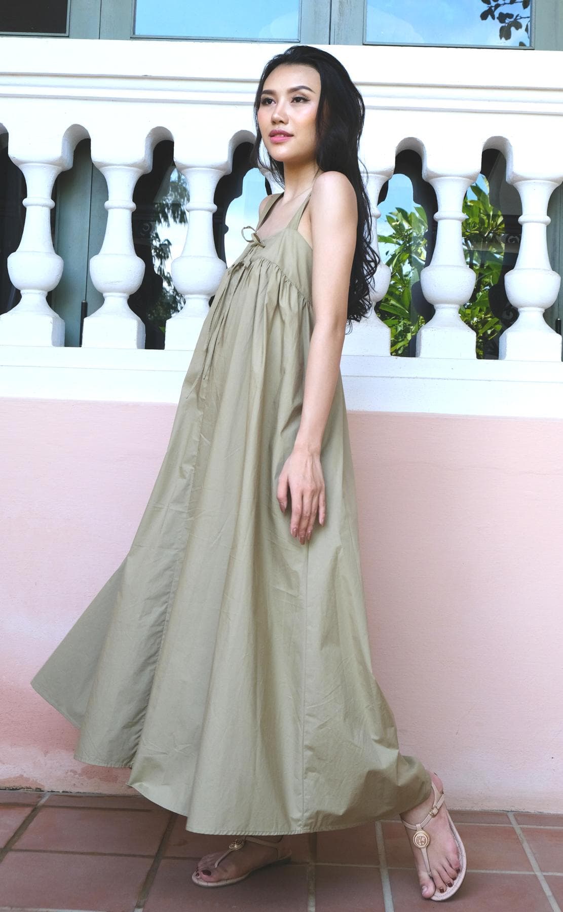 ​BELTED COTTON MAXI DRESS
