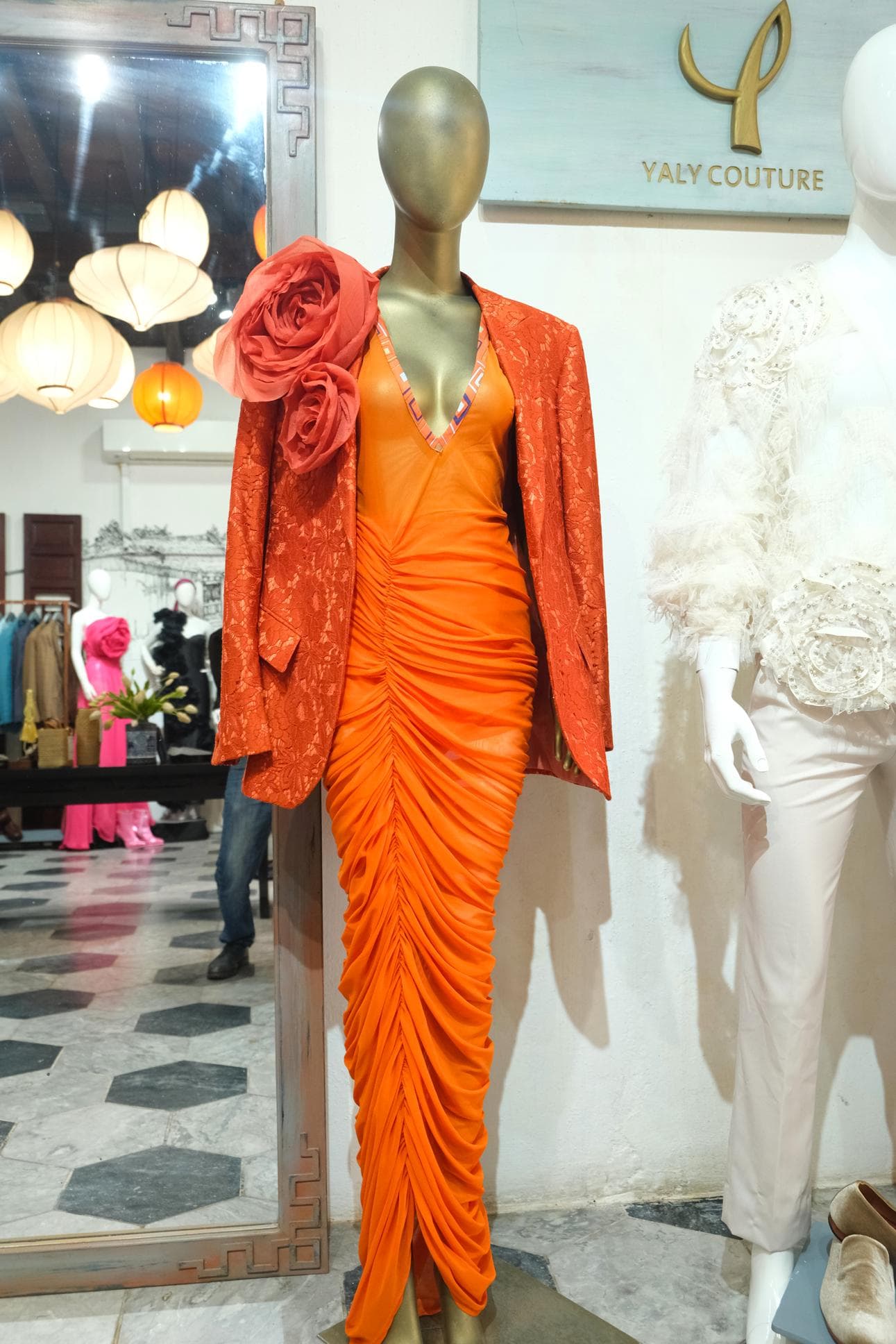 ĐẦM LƯỚI THUN NHÍU CỔ V