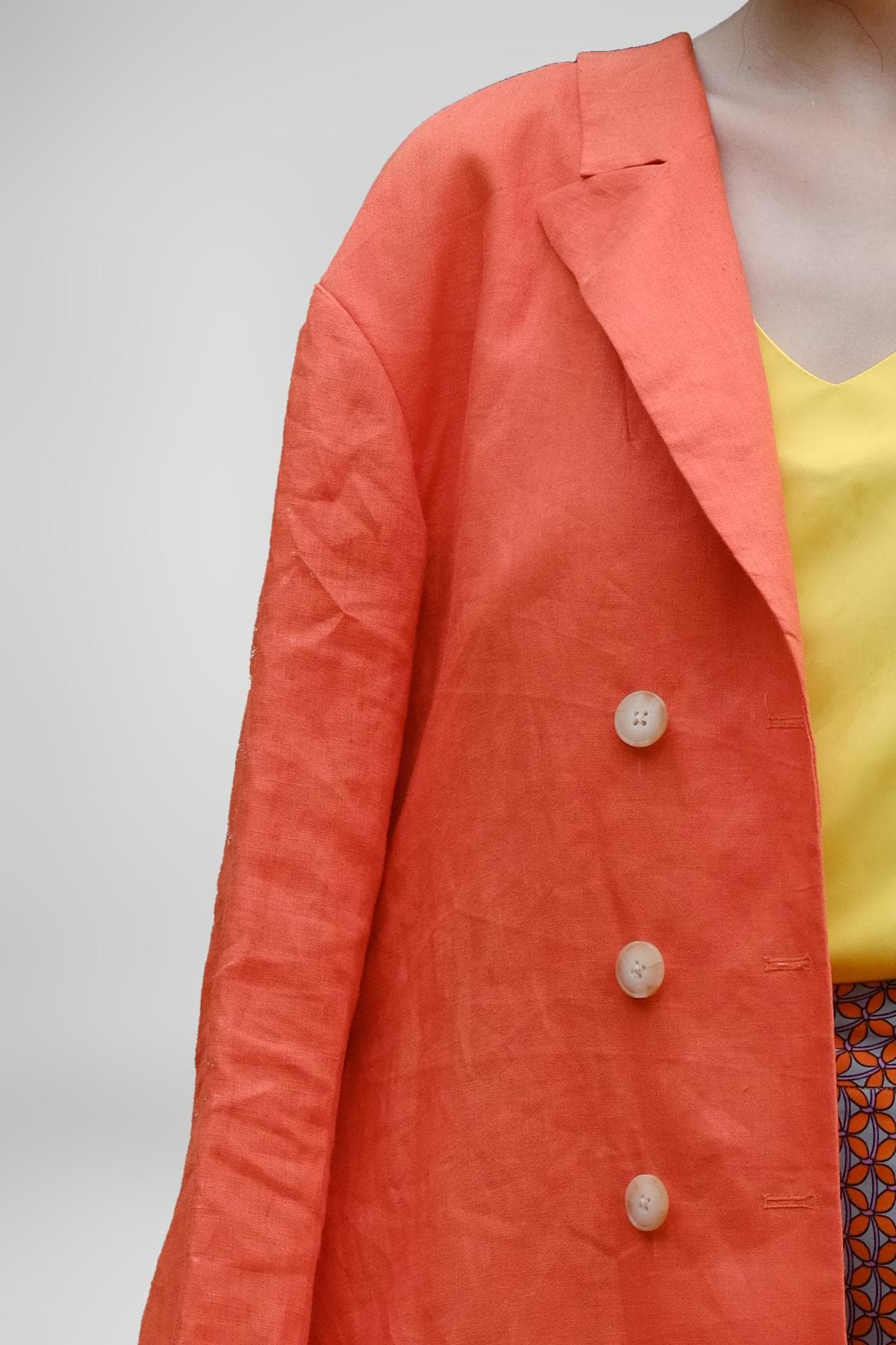 ORANGE LINEN BLAZER
