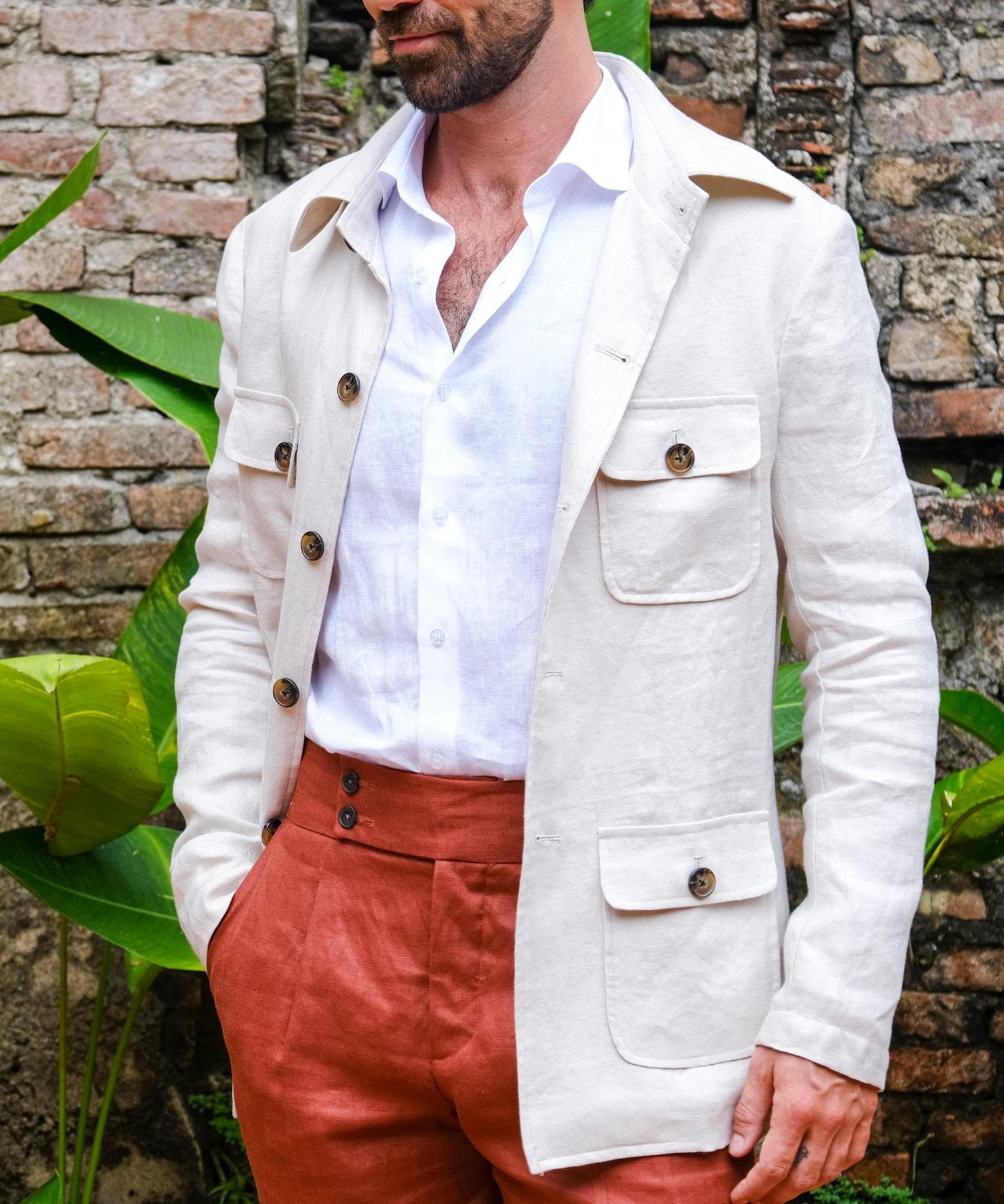 ÁO JACKET SAFARI LINEN