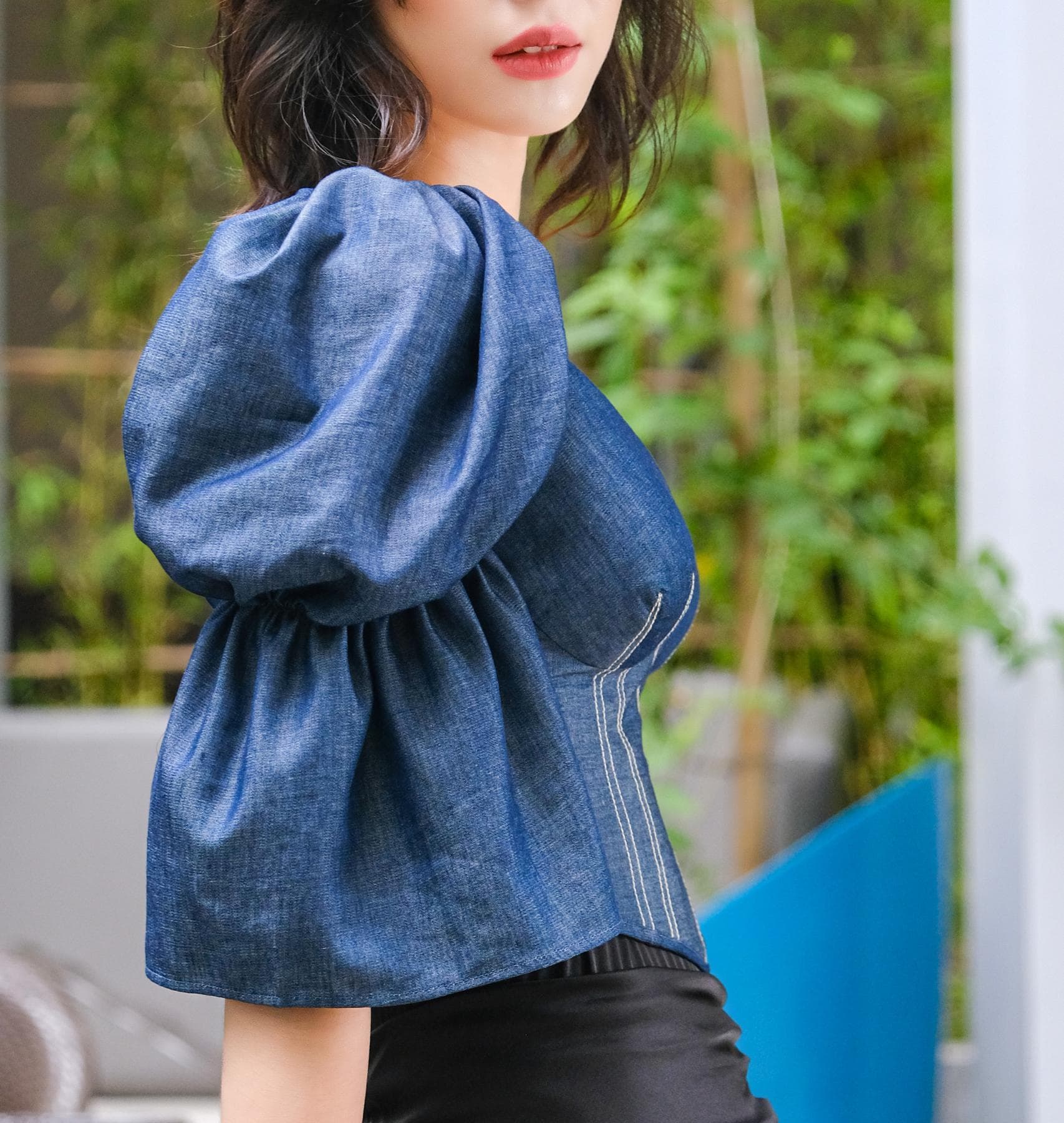 ÁO TOP JEANS TAY PHỒNG