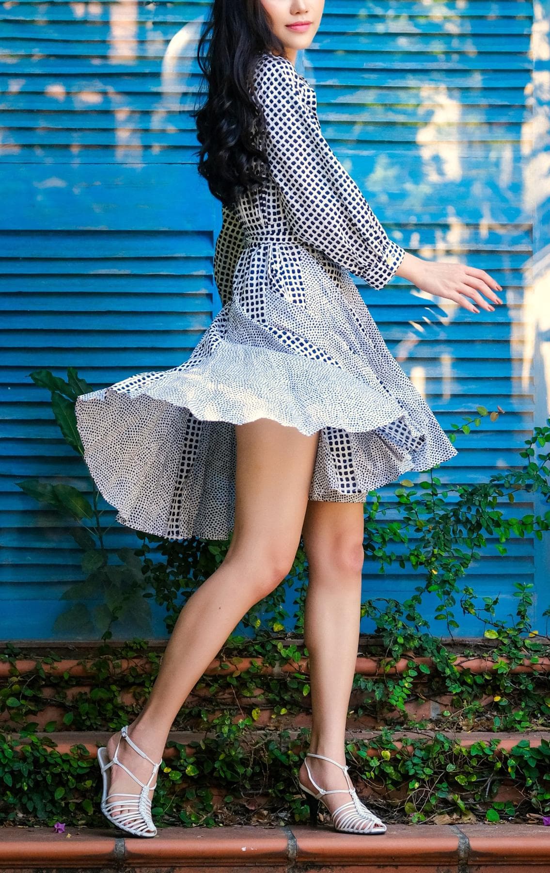 ĐẦM COTTON CHEM MẢNH 2 MÀU TRẮNG ĐEN