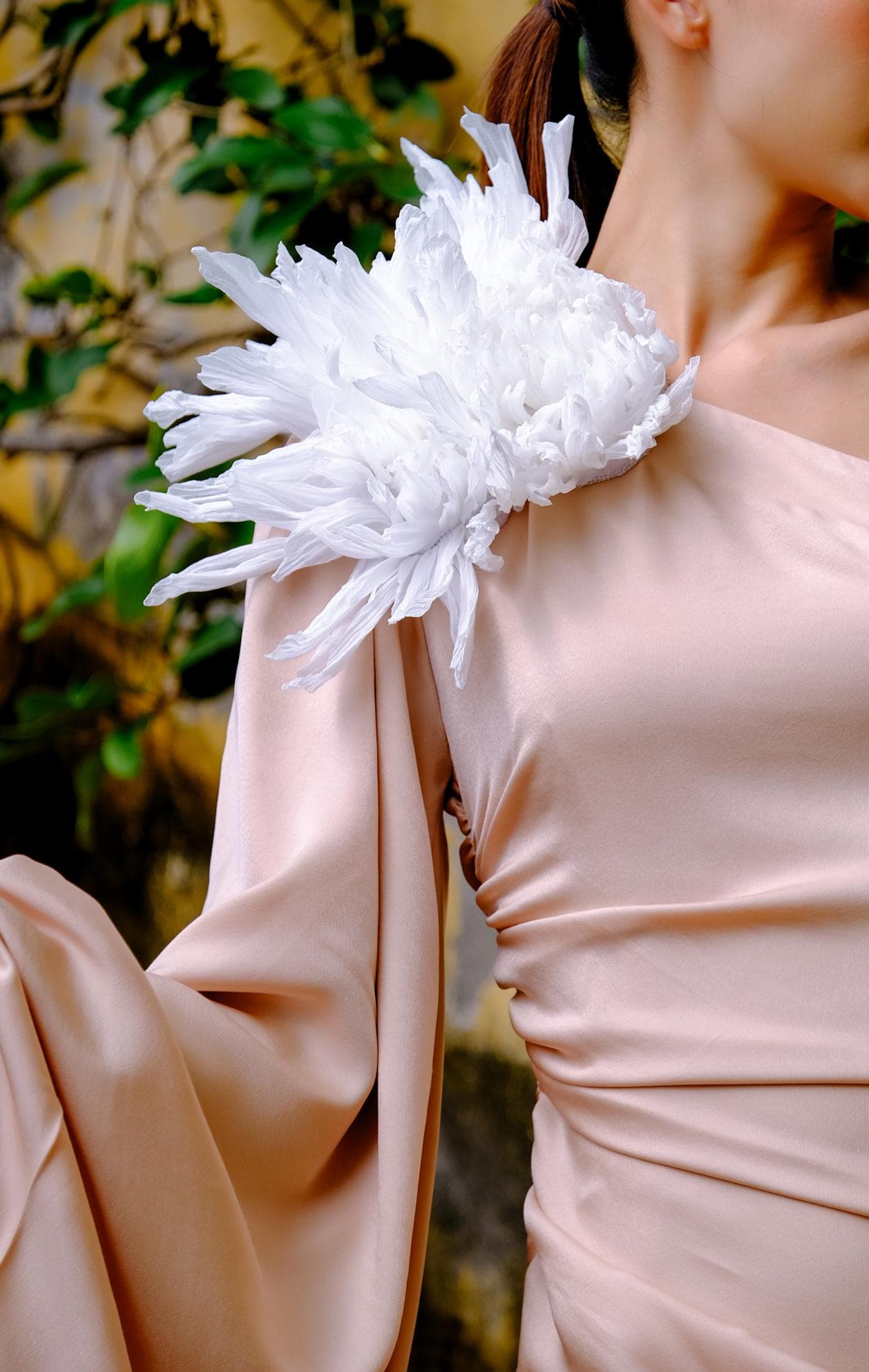 ĐẦM EVENING HỒNG LỆCH VAI GỢI CẢM