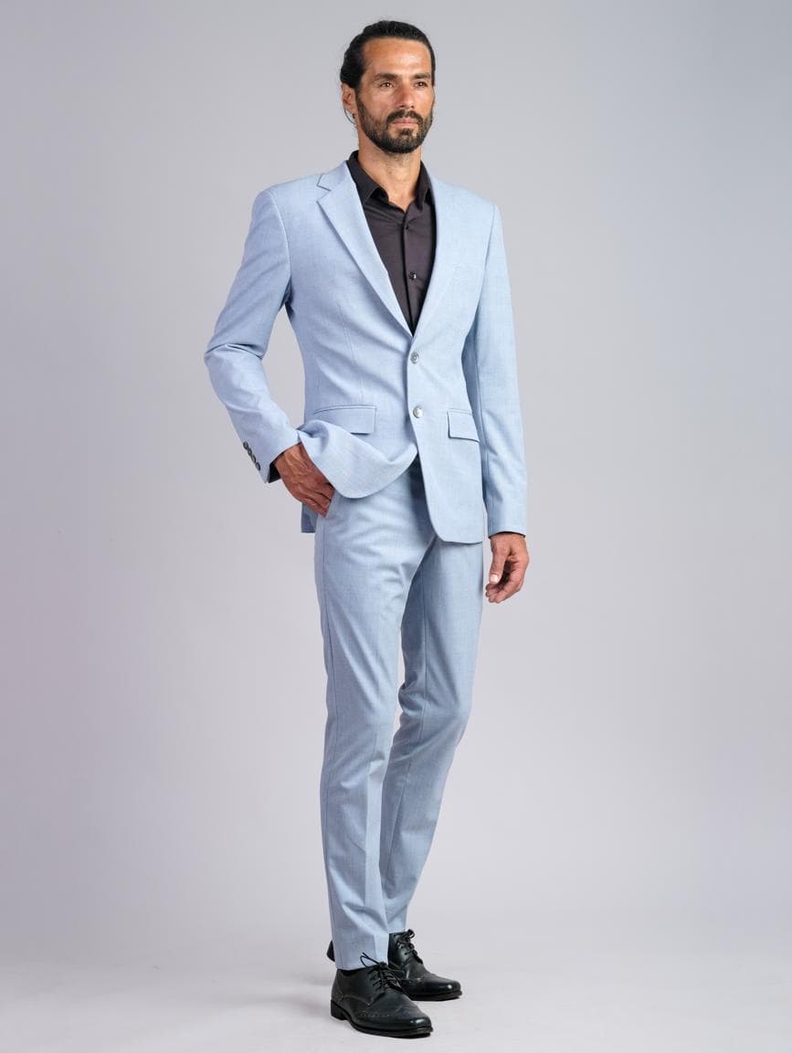 BỘ SUIT CARO XÁM LỢT SLIM-FIT