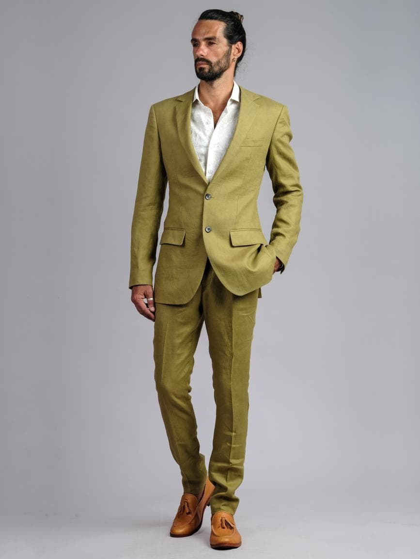 BỘ SUIT LINEN MÀU Ô LIU SLIM-FIT